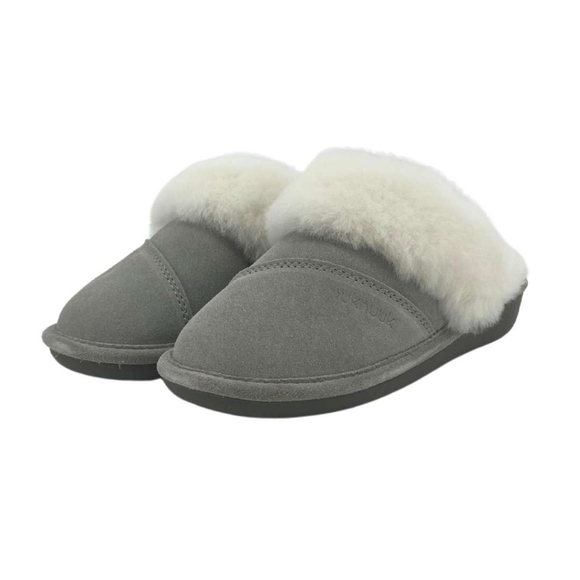 NUKNUUK Joy Slippers Sheepskin And Suede Leather 7 Grey - Picture 2 of 6